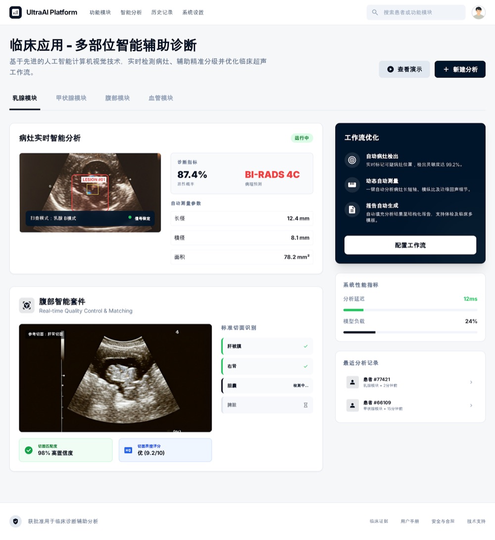 医疗超声 AI 辅助诊断平台案例图片2